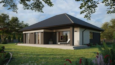 ERDOL 104 - Version Links (Wohnzimmer auf der linken Seite) - Schiebetür Smart Slide - Styropor, Netz, Kleber - Anthrazit - Ohne